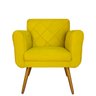 Kit 2 Poltronas Estofadas para Sala de Estar Isabella Corano Amarelo - Dl Decor - 3