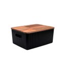 Ver imagem 1 de Caixa Organizadora 16l de Plástico com Tampa de Madeira Acácia - Oikos