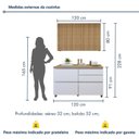 Ver imagem 3 de Cozinha Completa Modulada 2 Peças 3 Portas 4 Gavetas Norten Verde/Branco/Nature