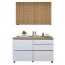 Ver imagem 2 de Cozinha Completa Modulada 2 Peças 3 Portas 4 Gavetas Norten Verde/Branco/Nature