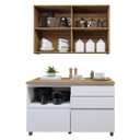 Ver imagem 5 de Cozinha Completa Modulada 2 Peças 3 Portas 4 Gavetas Norten Verde/Branco/Nature