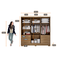 Ver imagem 5 de Guarda Roupa Solteiro com Espelho com Pés 6 Portas 6 Gavetas - Encant-Cumaru/Fendi - Móveis Novo Hor
