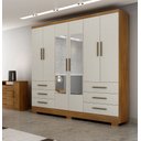 Ver imagem 2 de Guarda Roupa Solteiro com Espelho com Pés 6 Portas 6 Gavetas - Encant-Cumaru/Fendi - Móveis Novo Hor