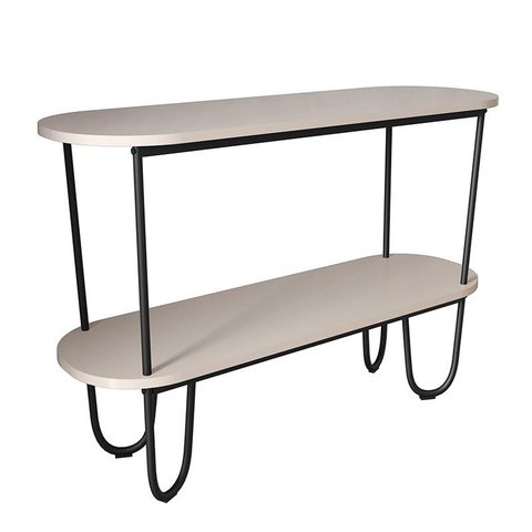 Aparador Requinte Pés de Aço Tubular 120 cm Off White/Preto