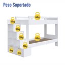 Ver imagem 4 de Beliche Infantil com Escada, Nichos e Gavetas Bi001 Linha Infanto Branco Completa Móveis