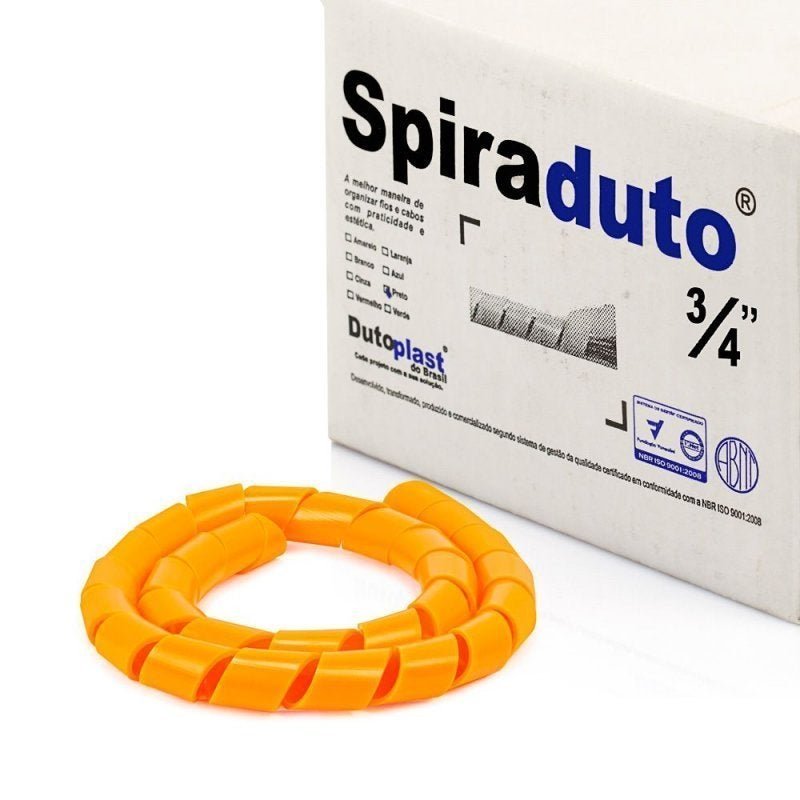 Spiraduto 3/4 Organizador de Cabos - Dutoplast - Laranja 4 Metros - 1