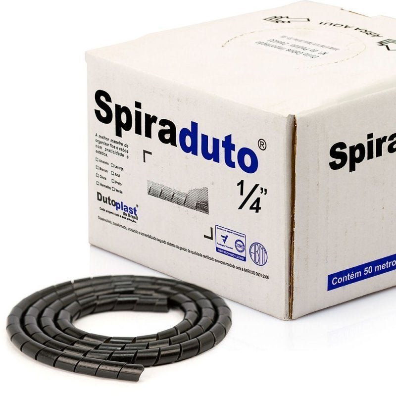 Spiraduto 1/4 Organizador de Cabos - Dutoplast - Preto 30 Metros - 1