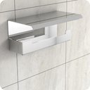 Ver imagem 5 de Suporte Papel Higiênico Adesivo Colar na Parede Inox Elg