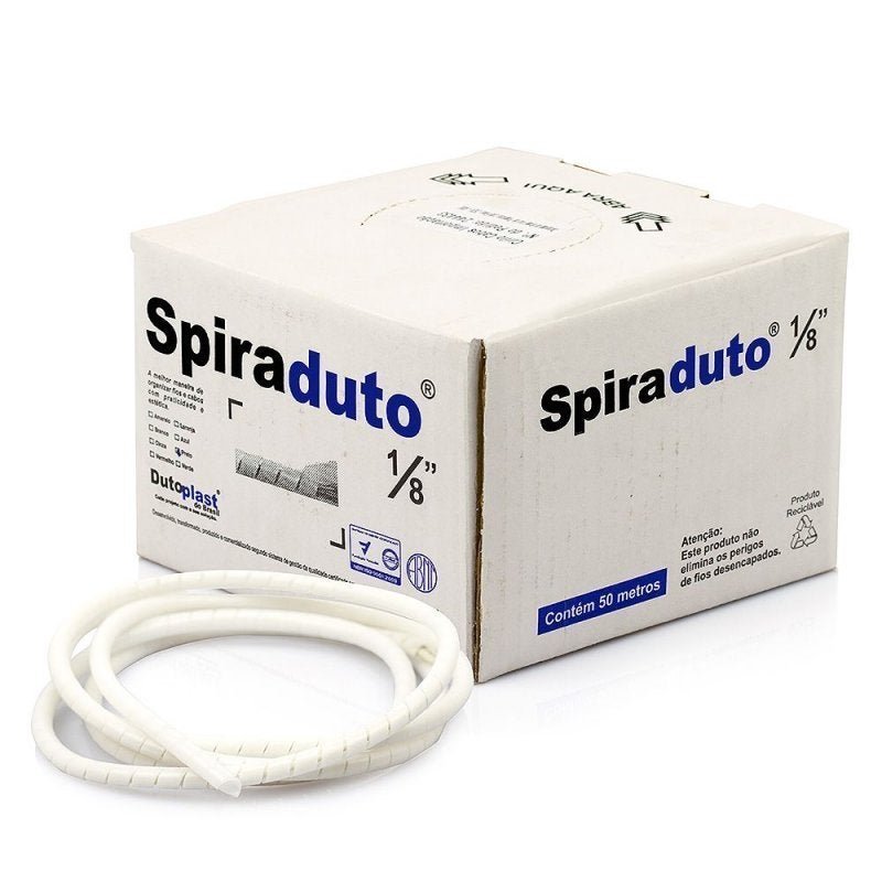 Spiraduto 1/8 Organizador de Cabos - Dutoplast - Branco 50 Metros - 1