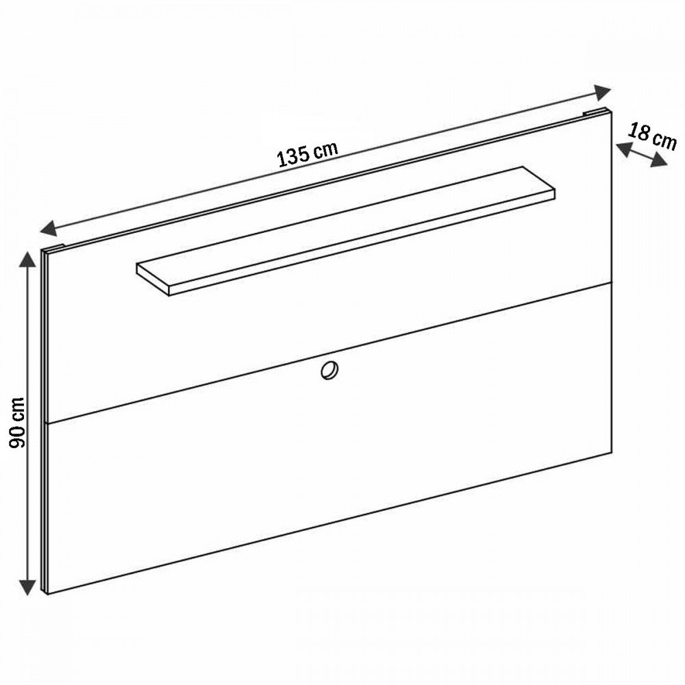 Painel para TV Até 60 Polegadas Safira 1 Prateleira Champagne- Casa D - 4