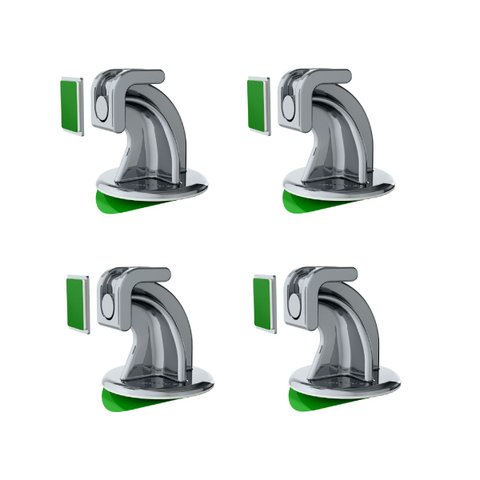 Prendedor de porta magnético adesivo para porta pivotante Cromado - 4 unidades