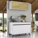 Ver imagem 3 de Armário de Cozinha Compacta 120cm Veneza Multimóveis V2140 Branco/Preto