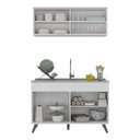 Ver imagem 6 de Armário de Cozinha Compacta 120cm Veneza Multimóveis V2140 Branco/Preto