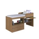 Ver imagem 2 de Cama Solteiro com Porta Escrivaninha Retrátil e Prateleiras Cor:mel