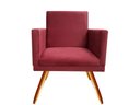 Ver imagem 2 de Kit 2 Poltronas Decorativa Nina Suede Marsala Pés Madeira Ms Decor