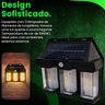 Luminaria Solar Arandela Led Sensor de Movimento Presença Filamento Iluminaçao Ambiente Externo Jard - 16