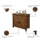 Ver imagem 3 de Balcão 2 Portas 1 Gaveta 100cm W01 Tampo Madeira Maciça Imbuia Clique Chique Rústico