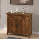 Ver imagem 1 de Balcão 2 Portas 1 Gaveta 100cm Tampo Madeira Maciça Rústico Imbuia