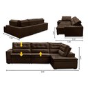 Ver imagem 2 de Sofá de Canto Retrátil e Reclinável com Molas 3,00x2,00 Marília Suede Rover & Beato