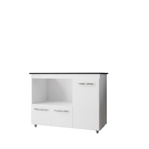 Balcão para Cooktop Ana com Espaço para Microondas - Pallazio Cor:Branco