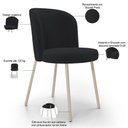 Ver imagem 4 de Cadeira para Sala de Jantar Cozinha Estofada Gavi Arena L02 Bouclê Preto - Lyam Decor