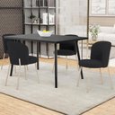 Ver imagem 2 de Cadeira para Sala de Jantar Cozinha Estofada Gavi Arena L02 Bouclê Preto - Lyam Decor
