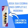 Suporte Torre C/5 Porta Condimentos 90ML CM12 KIT Pote Temperos Organizador Especiarias Cozinha - 2