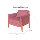 Ver imagem 3 de Poltrona Decorativa Sophia Suede Rosa Pés Madeira Ms Decor