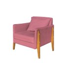 Ver imagem 2 de Poltrona Decorativa Sophia Suede Rosa Pés Madeira Ms Decor