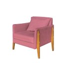 Ver imagem 2 de Poltrona Decorativa Sophia Suede Rosa Pés Madeira Ms Decor