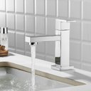 Ver imagem 3 de Torneira Banheiro Baixa Quadrada Cromada:cromado