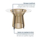 Ver imagem 7 de Mesa de Jantar Redonda 4 Lugares Tampo de Vidro Valencia Bege/Preto