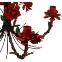 Ver imagem 5 de Lustre de Teto Simples Decorativo com Flores em Metal para Sala - Vermelho Escuro