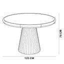 Ver imagem 6 de Mesa de Jogos Redonda com 4 Gavetas Porta Copos 120cm Base Cone Bellagio G02 Pinhão - Lyam Decor
