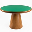 Ver imagem 7 de Mesa de Jogos Redonda com 4 Gavetas Porta Copos 120cm Base Cone Bellagio G02 Pinhão - Lyam Decor