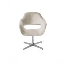 Ver imagem 1 de Poltrona Zara Giratória Base Metal Suede Espuma D28 Bege Bella Decor