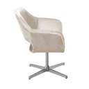 Ver imagem 6 de Poltrona Zara Giratória Base Metal Suede Espuma D28 Bege Bella Decor