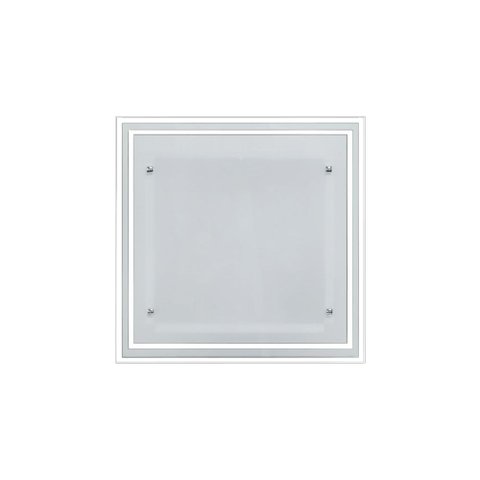 Lustre Plafon de Vidro para 02 Lâmpadas Sobrepor - Ideal Sala Cozinha Banheiro Quarto 30 Cm - Fosco