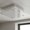 Ver imagem 2 de Lustre Plafon de Vidro para 02 Lâmpadas Sobrepor - Ideal Sala Cozinha Banheiro Quarto 30 Cm - Fosco