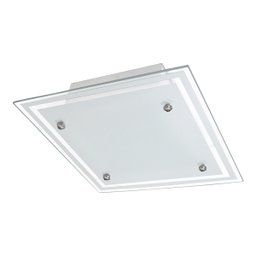 Lustre Plafon de Vidro para 02 Lâmpadas Sobrepor - Ideal Sala Cozinha Banheiro Quarto 30 Cm - Fosco - 4