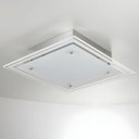 Ver imagem 4 de Lustre Plafon de Vidro para 02 Lâmpadas Sobrepor - Ideal Sala Cozinha Banheiro Quarto 30 Cm - Fosco