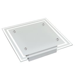 Lustre Plafon de Vidro para 02 Lâmpadas Sobrepor - Ideal Sala Cozinha Banheiro Quarto 30 Cm - Fosco - 3