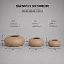 Ver imagem 3 de Trio de Vasos Redondo Decorativo de Cerâmica para Sala e Mesa Dunas