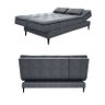 Sofá Cama Casal Net Versatile Suede Amassado Chumbo 1,93M (L) - 3