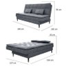 Sofá Cama Casal Net Versatile Suede Amassado Chumbo 1,93M (L) - 4