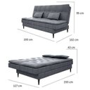 Ver imagem 4 de Sofá Cama Casal Net Versatile Suede Amassado Chumbo 1,93M (L)