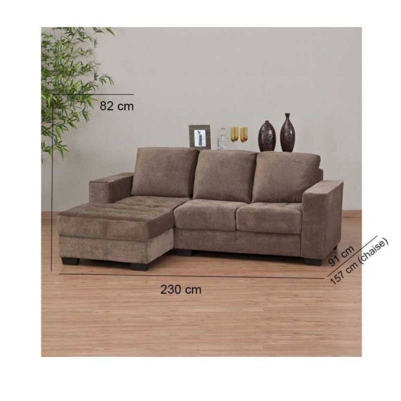 Sofá 3 Lugares Net Solaia com Chaise Suede Capuccino 2,30M (L) - 4