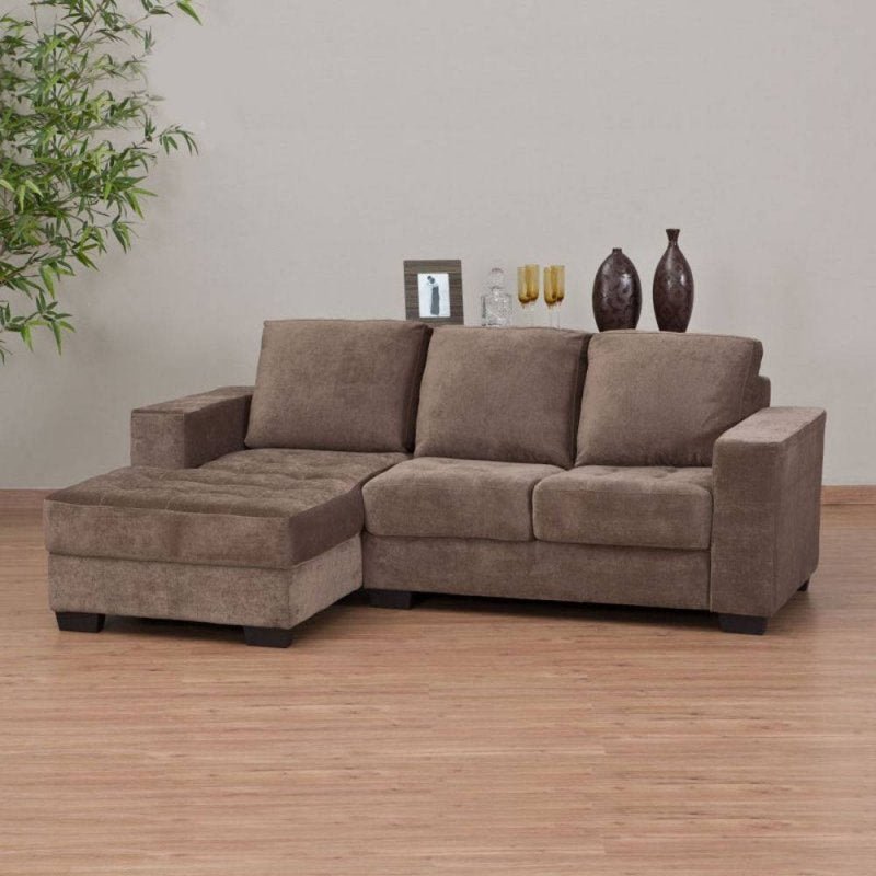 Sofá 3 Lugares Net Solaia com Chaise Suede Capuccino 2,30M (L) - 3