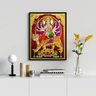 Quadro Decorativo Durga- Deusa Hindu 24x18cm - com Vidro:madeira Preta - 1