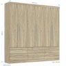 Guarda Roupa Casal 6 Portas 6 Gavetas Munique Avelã Rústico - Eucamóveis - 5